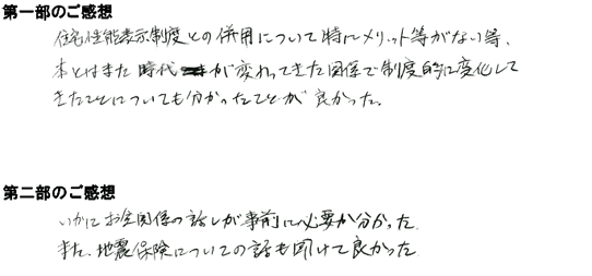 201210ベストな住宅を選ぶ「方法」が一発でわかるセミナー　池田町　Kさま